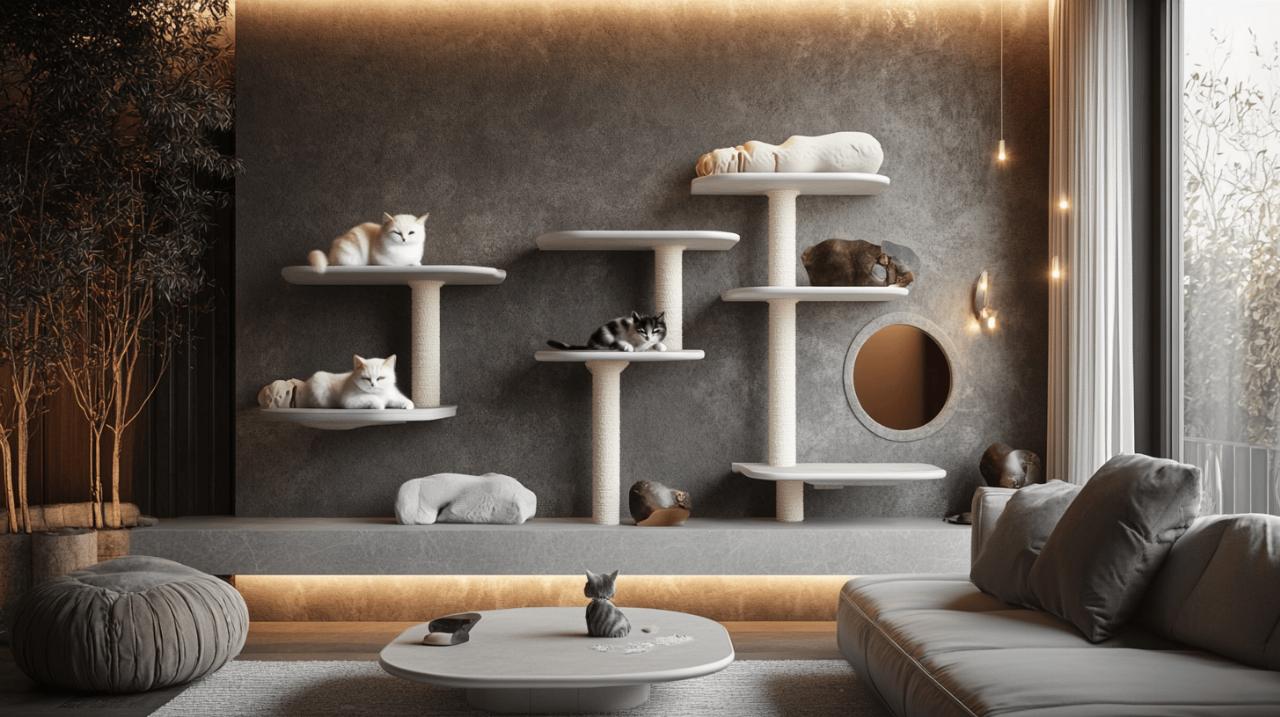 Idee deco pour son chat : DIY facile pour un arbre a chat mural contemporain et elegant